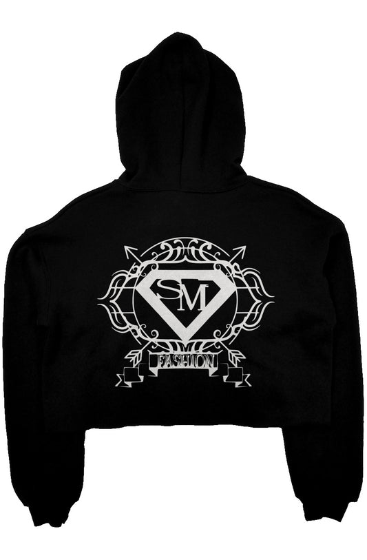 SM Fashion Black Namaste Crop Hoodie