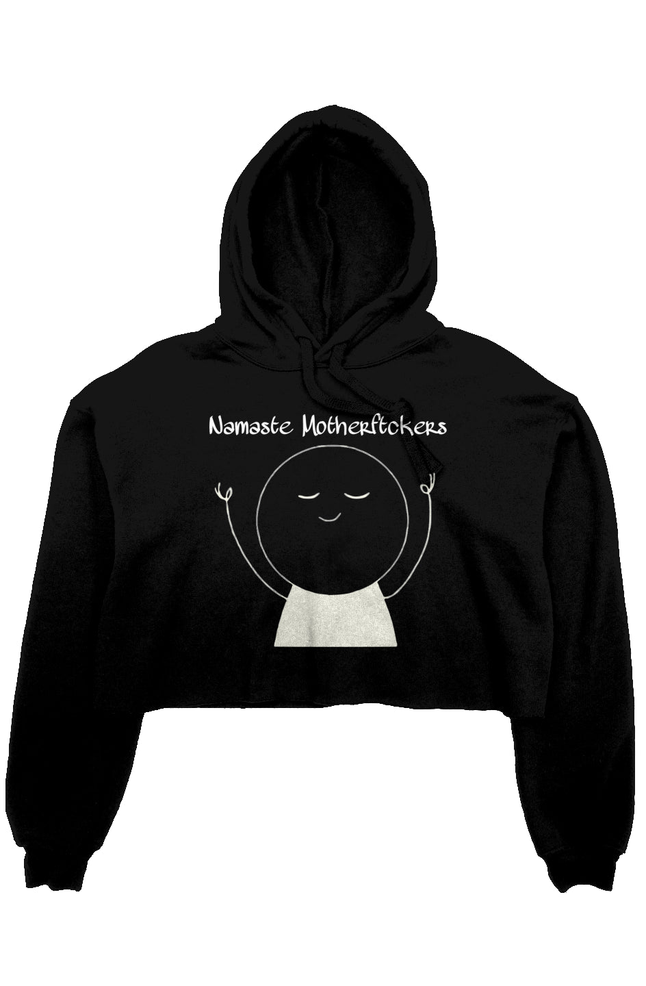 SM Fashion Black Namaste Crop Hoodie