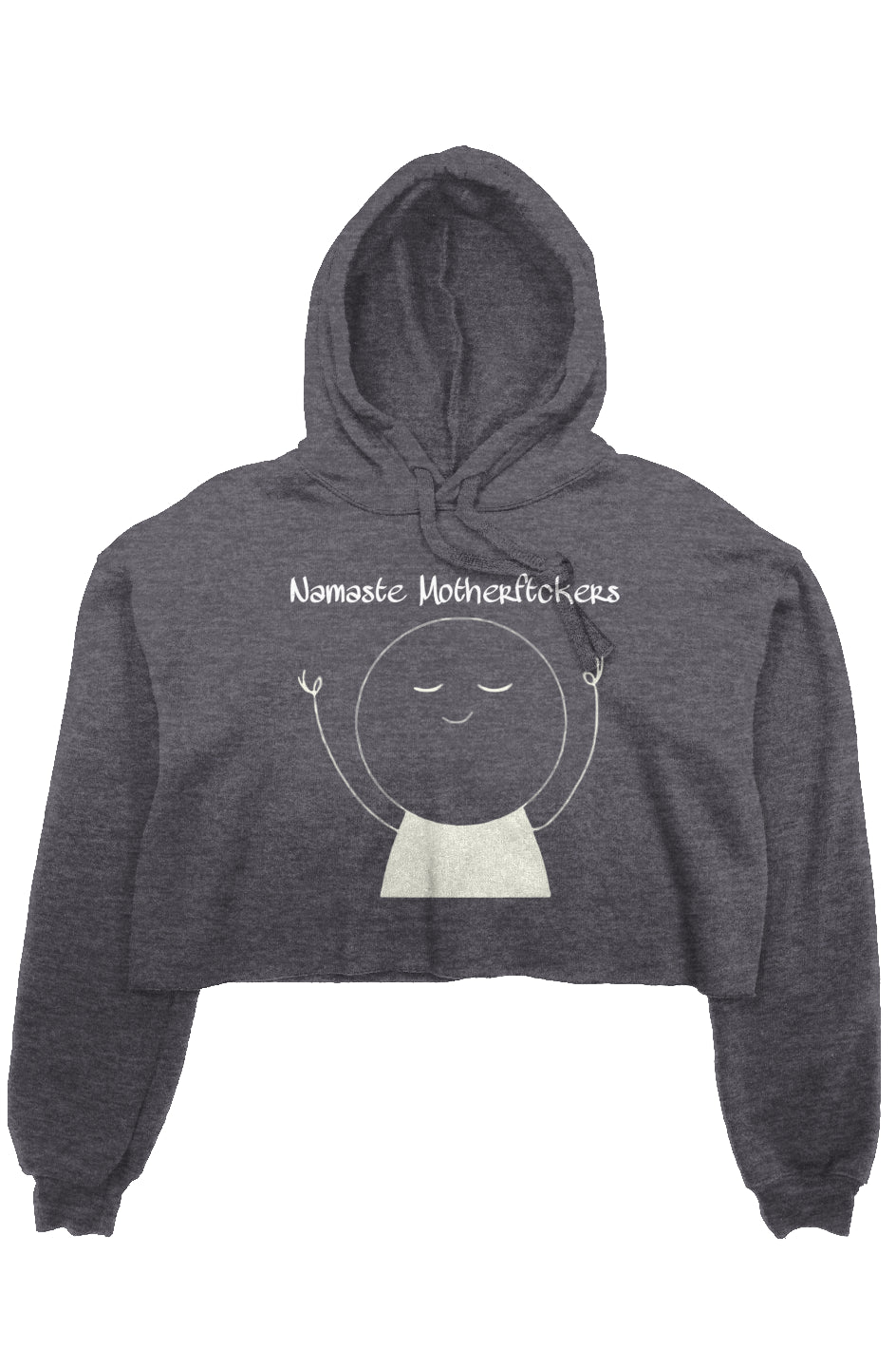 SM Fashion Dark Grey Namaste Crop Hoodie