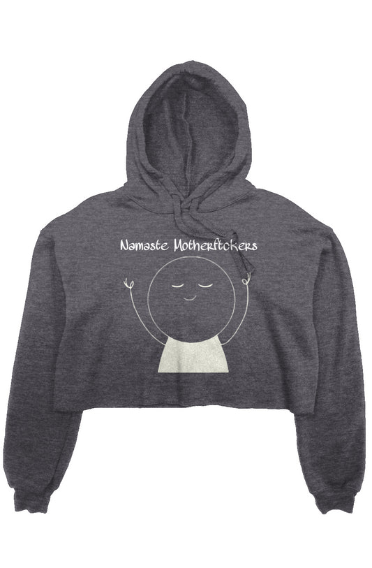 SM Fashion Dark Grey Namaste Crop Hoodie
