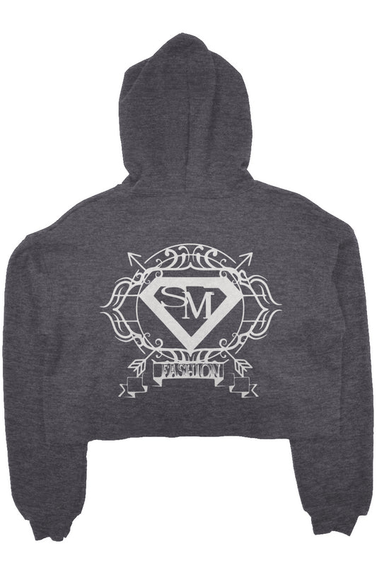 SM Fashion Dark Grey Namaste Crop Hoodie